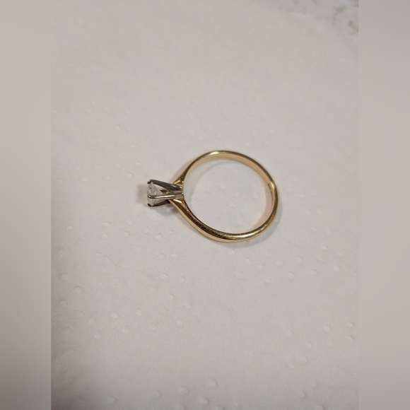 Vintage Magic Glo 14k Diamond Solitaire Ring Size 6.75 - Picture 9 of 11